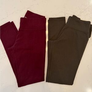 Aerie Burgundy and Olive Leggings